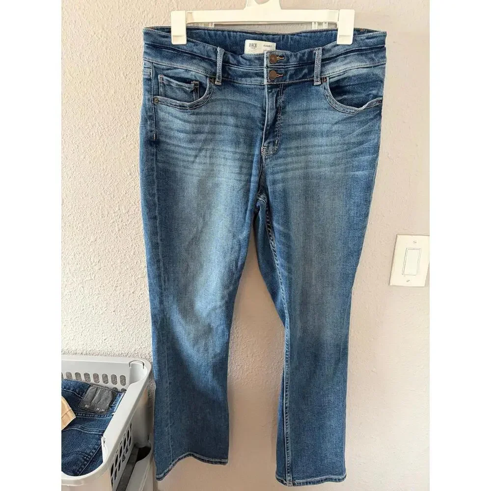 BKE Gabby Curvy Fit High Rise Tailored Bootcut Jeans size 34 x 31.5 - Picture 1 of 4